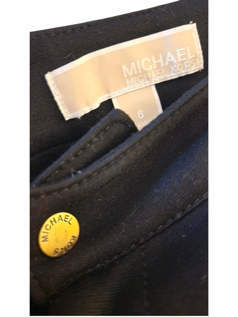 MICHAEL Michael Kors Black Men's Jeans with Gold Button Accent